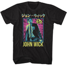 Wholesale John Wick Neon Manga Ish Black Adult T-Shirt