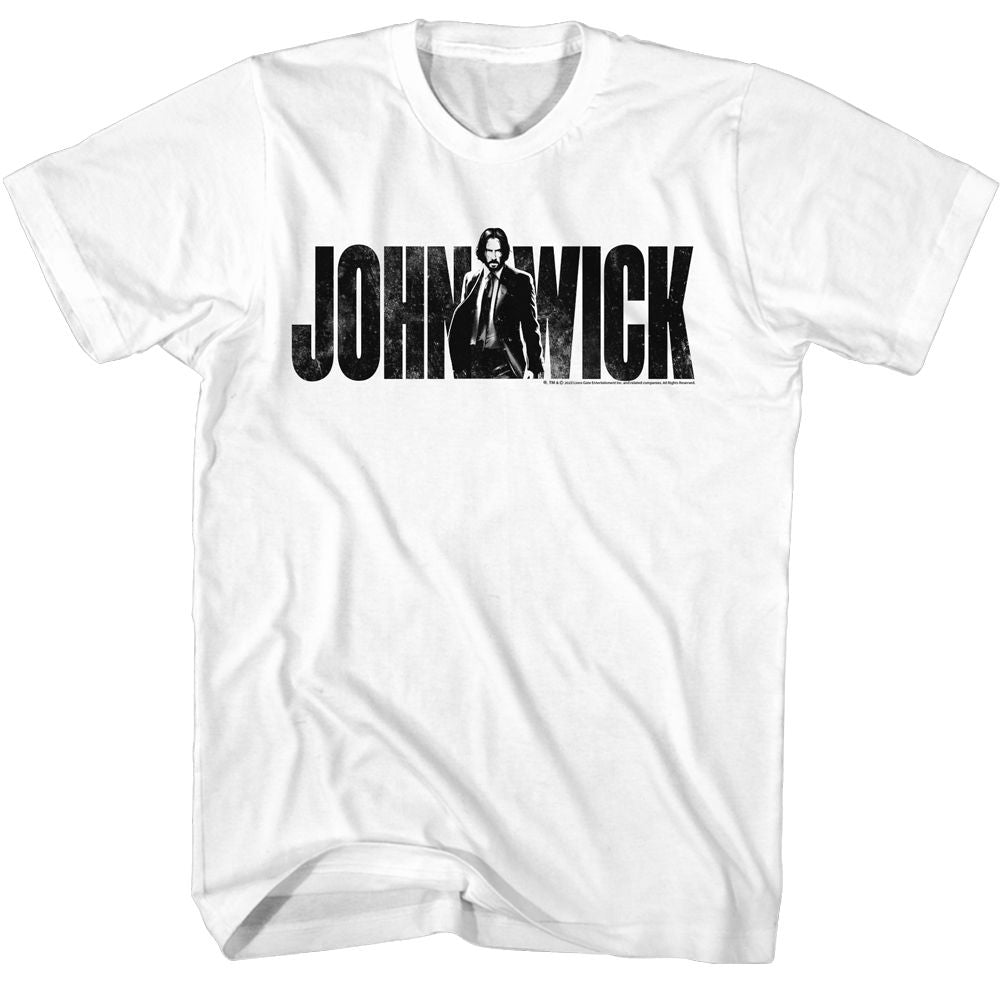 Wholesale John Wick with Name White Adult T-Shirt