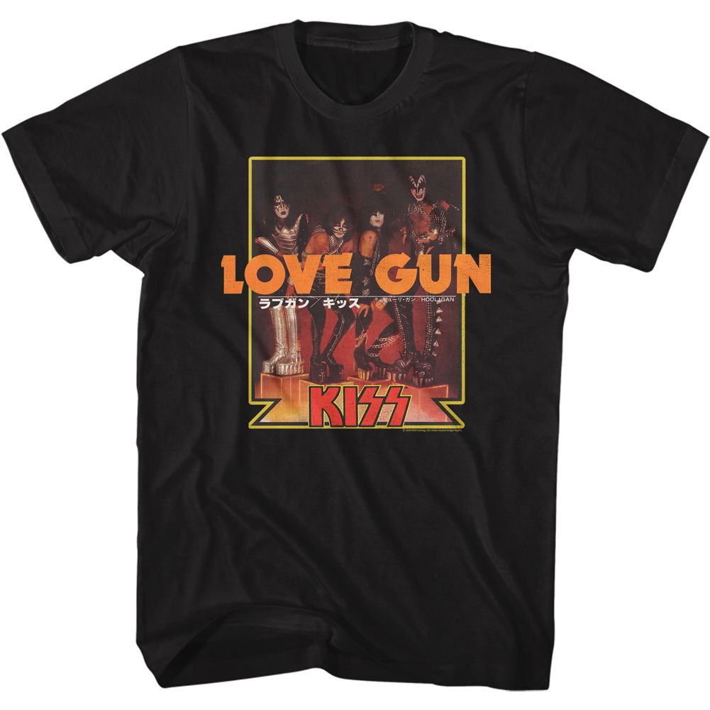 Wholesale KISS Love Gun Japanese Text T-Shirt