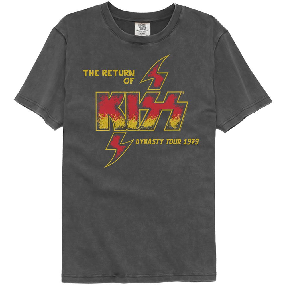 Wholesale KISS Return Dynasty Tour 1979 Black Premium Dye Fashion Band T-Shirt