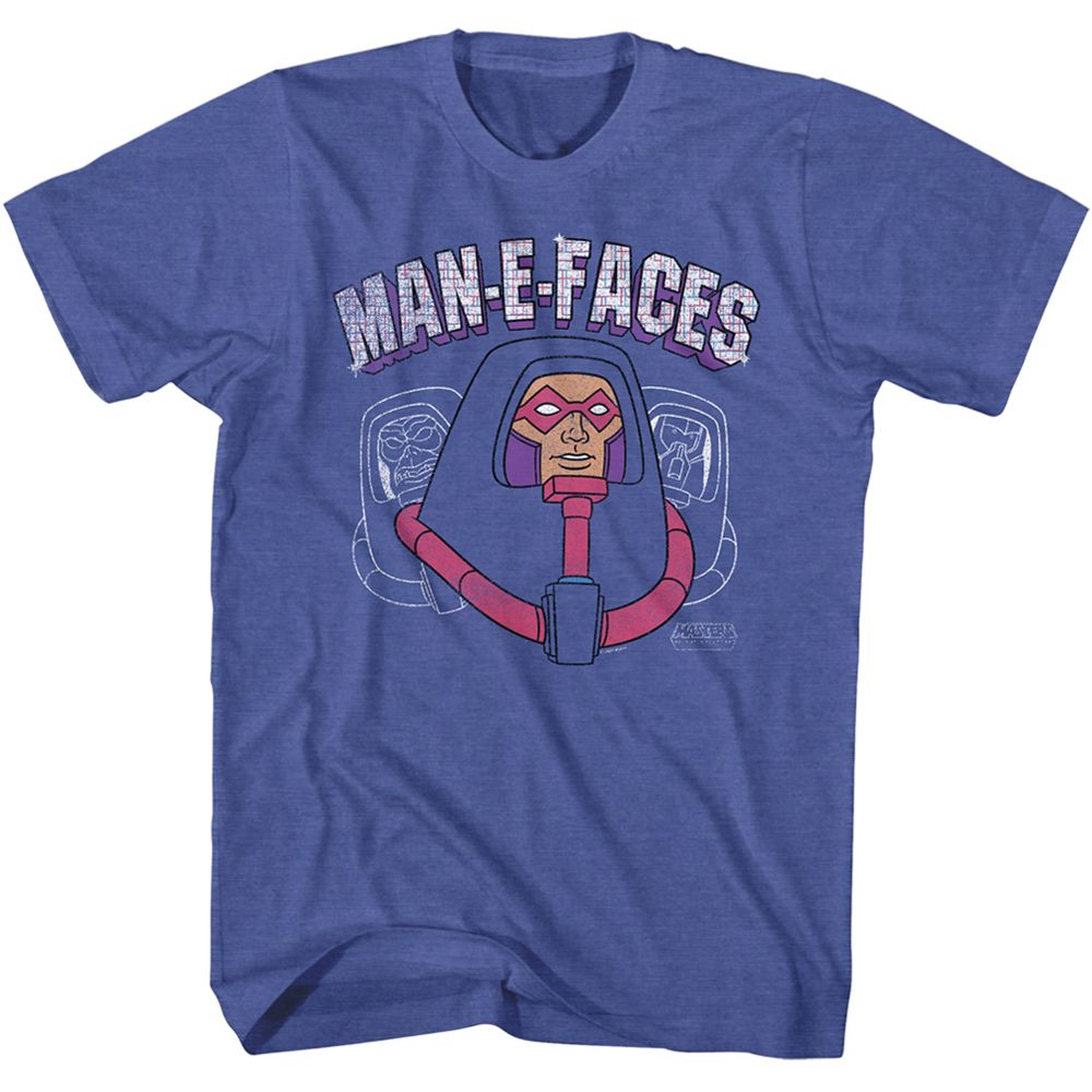 Wholesale Masters of the Universe Man E Faces Head Heather Royal Heather T-Shirt