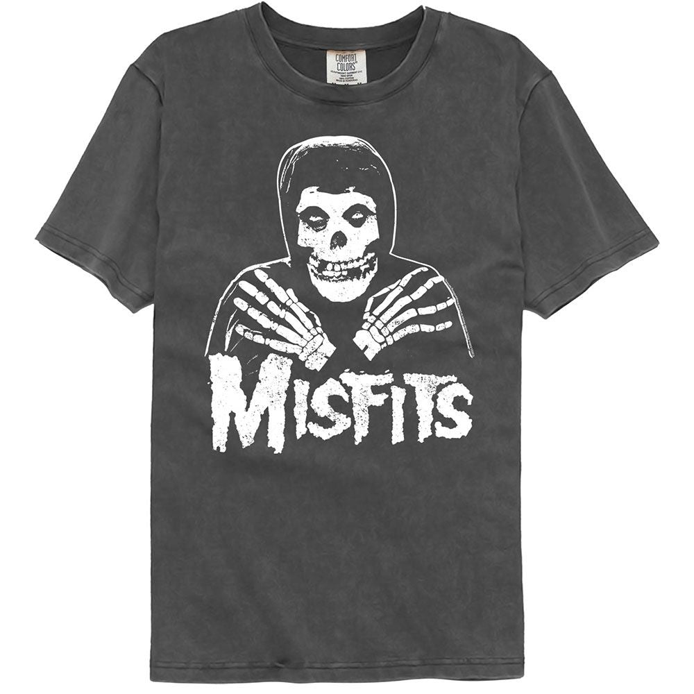 Wholesale Misfits Skull and Logo Crossed Arms Black Premium Dye Fashion Band T-Shirt