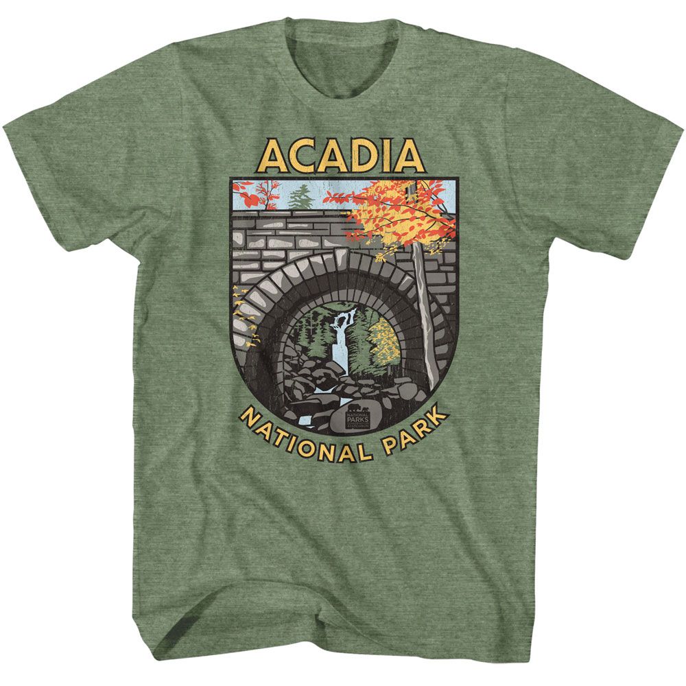 Wholeale NPCA-ACADIA-MILITARY GREEN HEATHER ADULT S/S TSHIRT-S