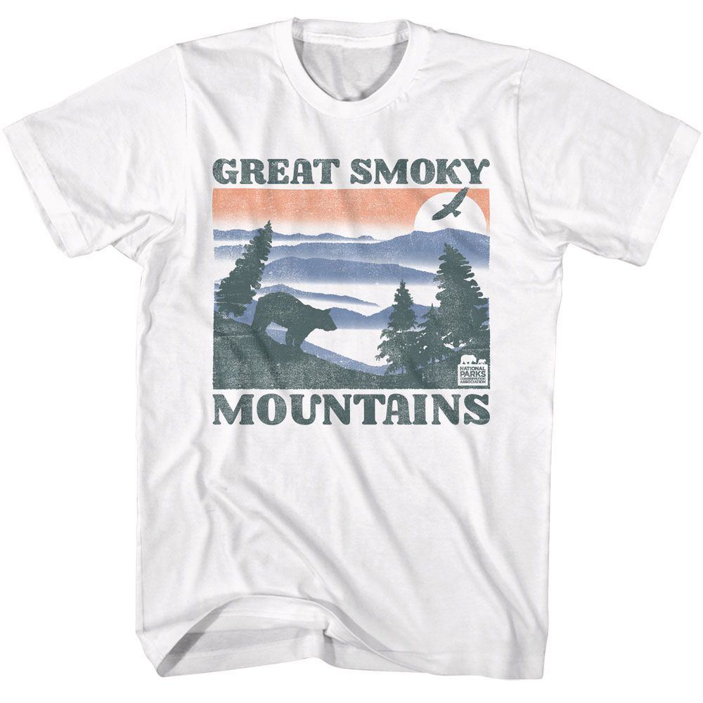 Wholeale NPCA-GSM BEAR AND MTNS-WHITE ADULT S/S TSHIRT-S