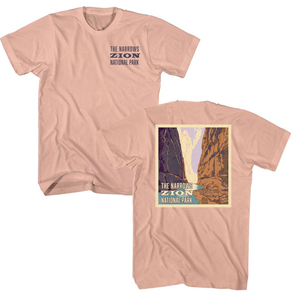 Wholeale NPCA-ZION NARROWS FRONT BACK-PEACH ADULT S/S TSHIRT ***F&B***-S