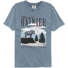 Wholesale Mount Ranier National Park Tree Landscape Premium Blue Dye Fashion T-Shirt