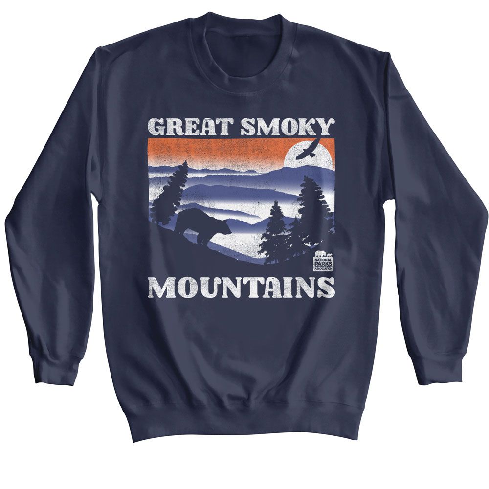 Wholeale NPCA-GSM BEAR AND MTNS DARK-NAVY ADULT L/S SWEATSHIRT-S