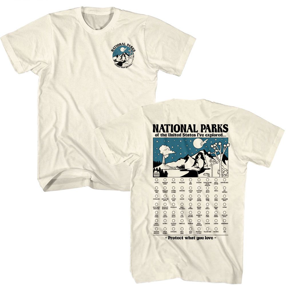 Wholeale NPCA-NATIONAL PARKS CHECK LIST-NATURAL ADULT S/S TSHIRT ***F&B***-S
