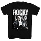 Wholesale Rocky Movie Sitting Black Adult T-Shirt
