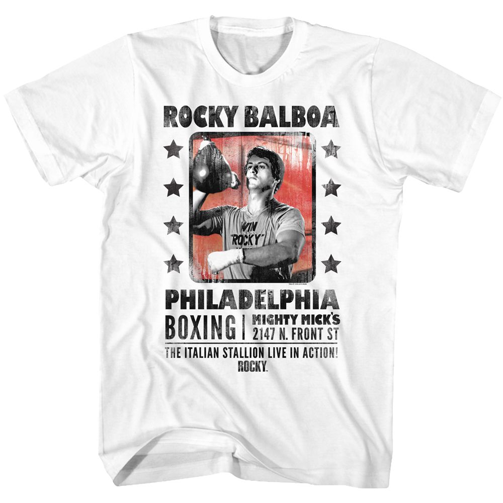 Wholesale Rocky Movie Posterish White Adult T-Shirt