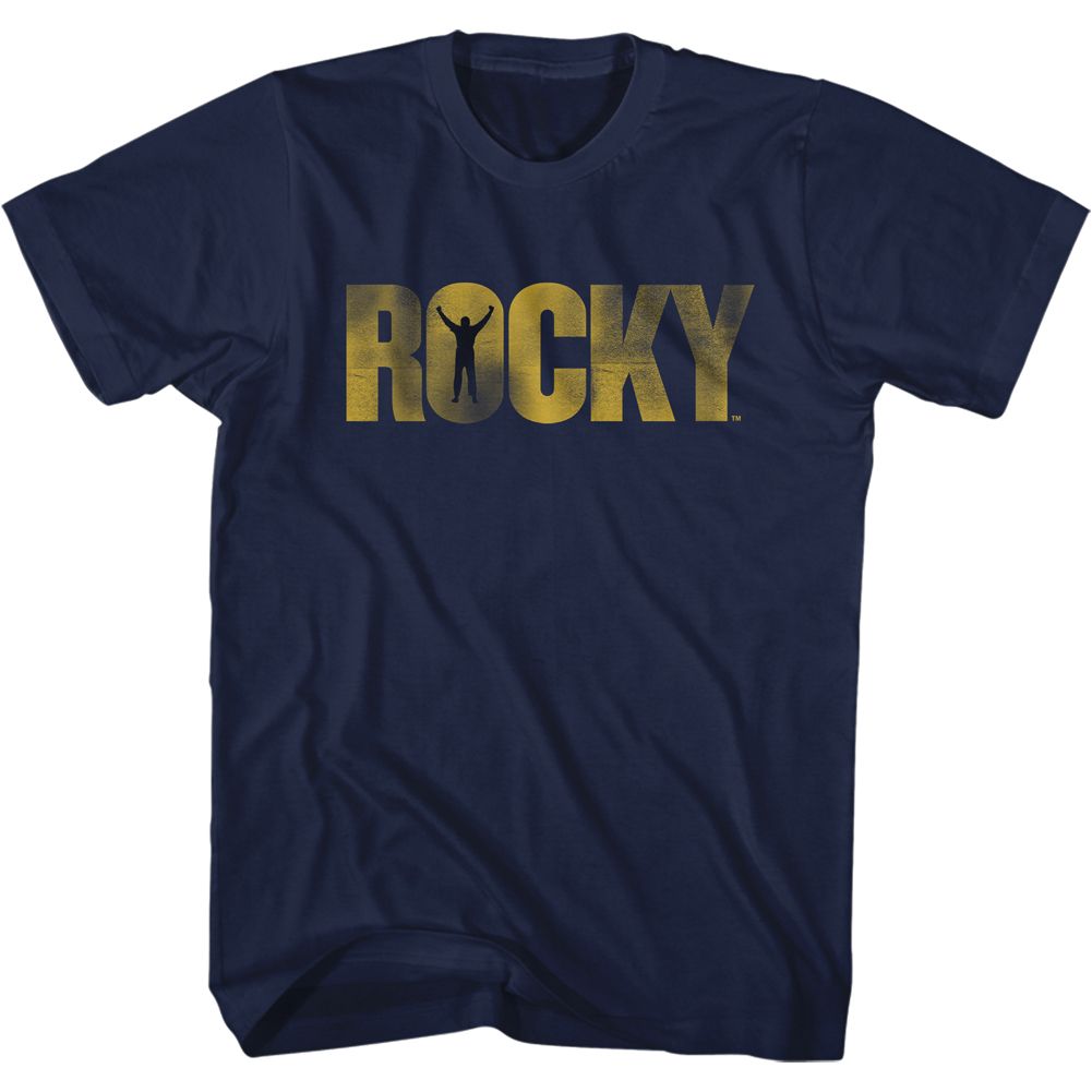 Wholesale Rocky Movie Logo Navy Adult T-Shirt