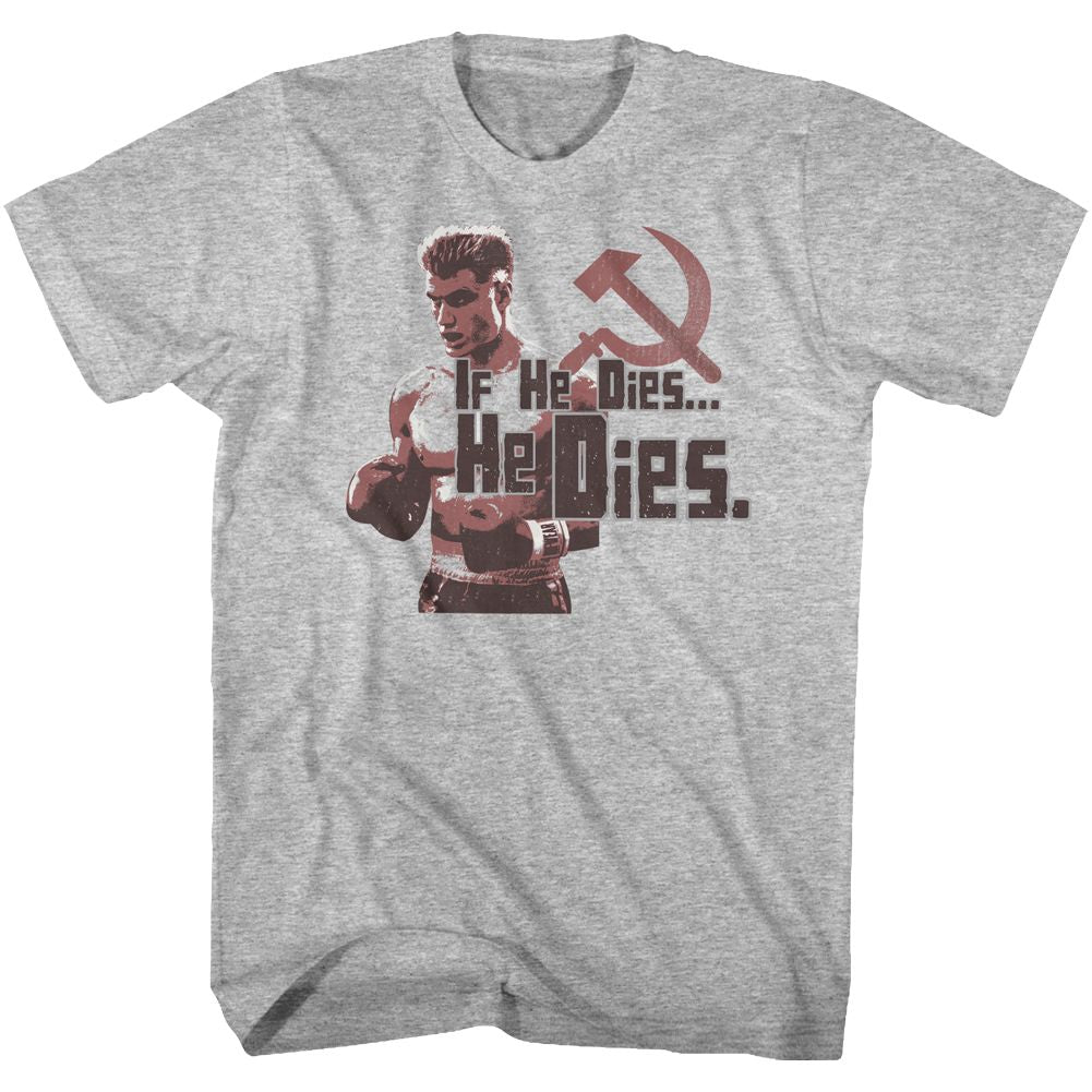 Wholesale Rocky Movie He Dies Heather Gray Adult T-Shirt