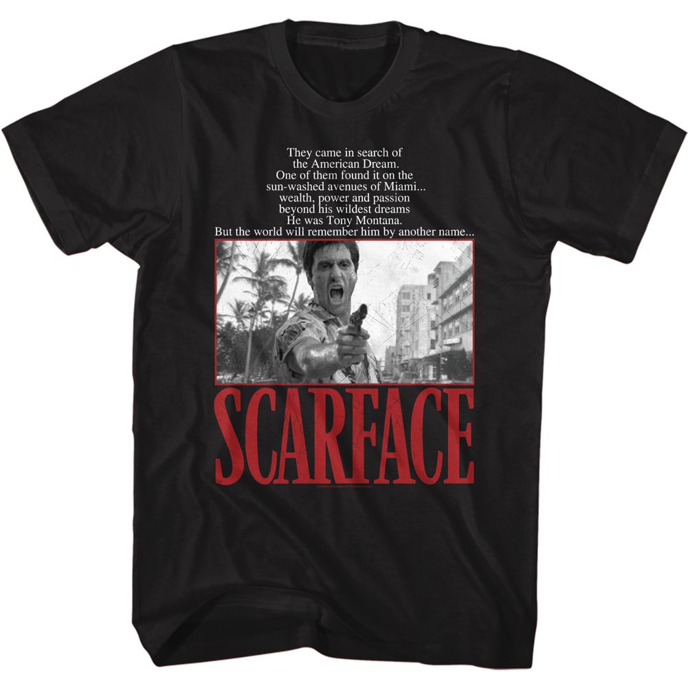 Wholesale Scarface Movie American Dream Quote Black Adult T-Shirt