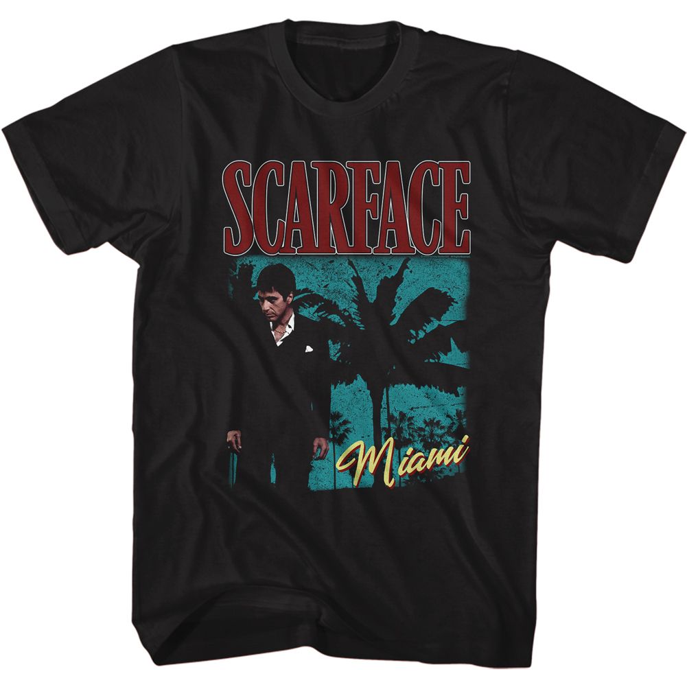 Wholesale Scarface Movie Palms Miami Black Adult T-Shirt