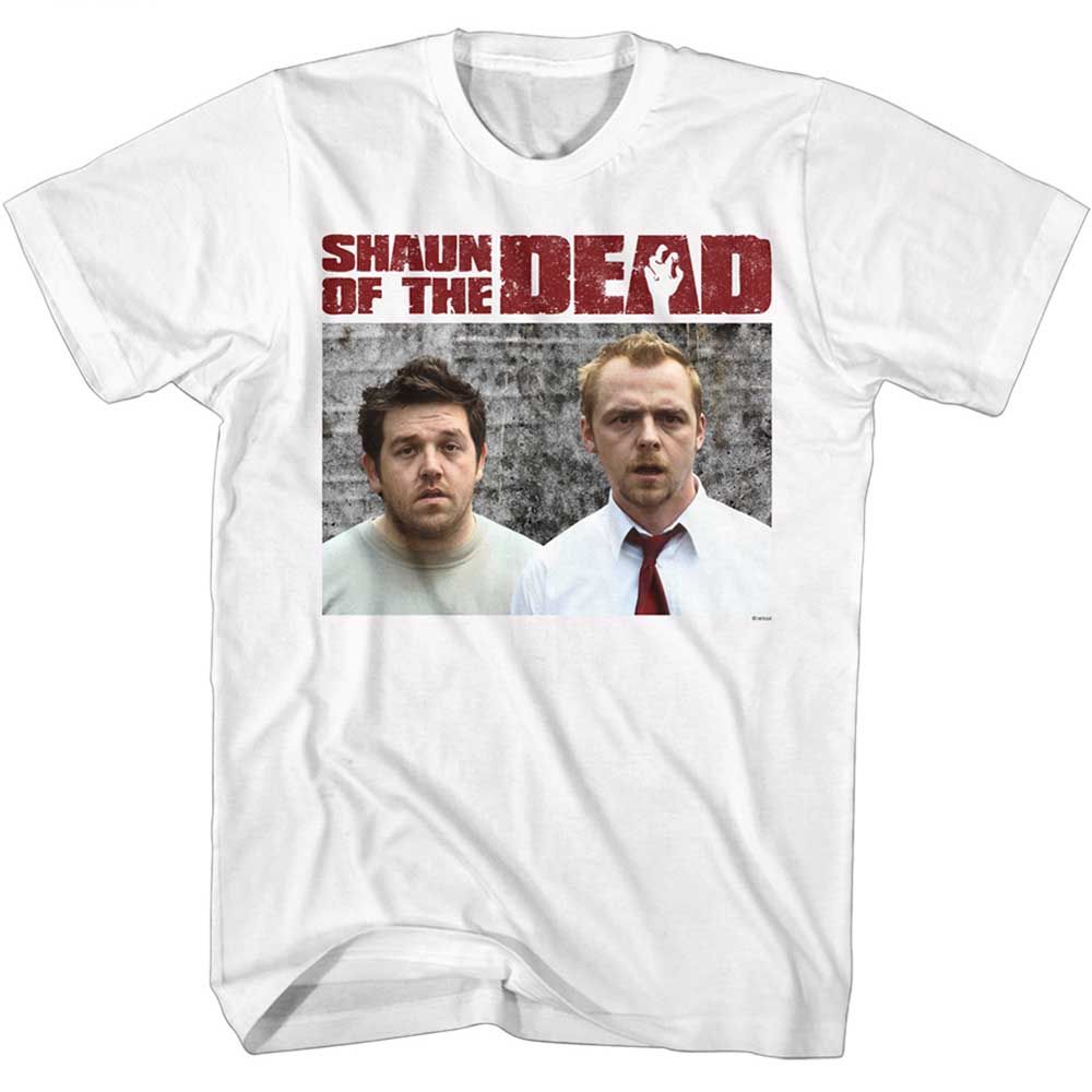 Wholesale Shaun of the Dead Movie Shaun and Ed White Adult T-Shirt