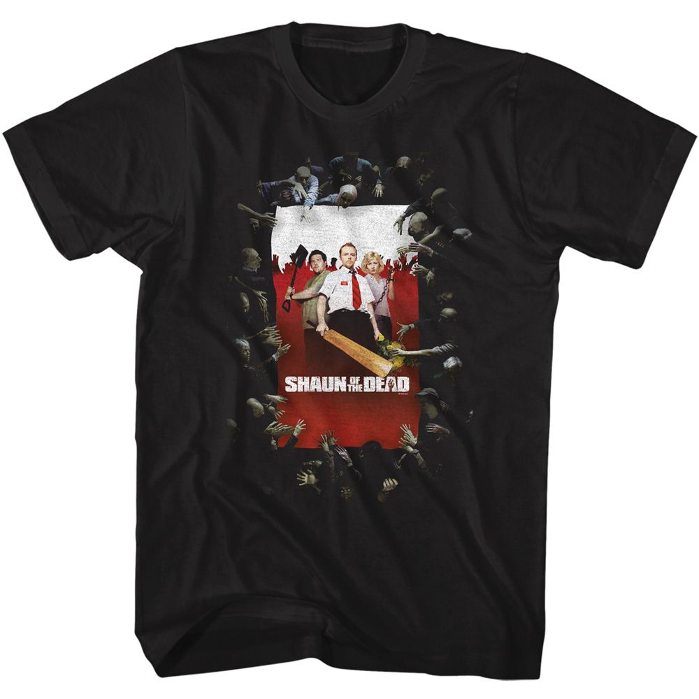 Wholesale Shaun of the Dead Movie Shaun Poster Black Adult T-Shirt