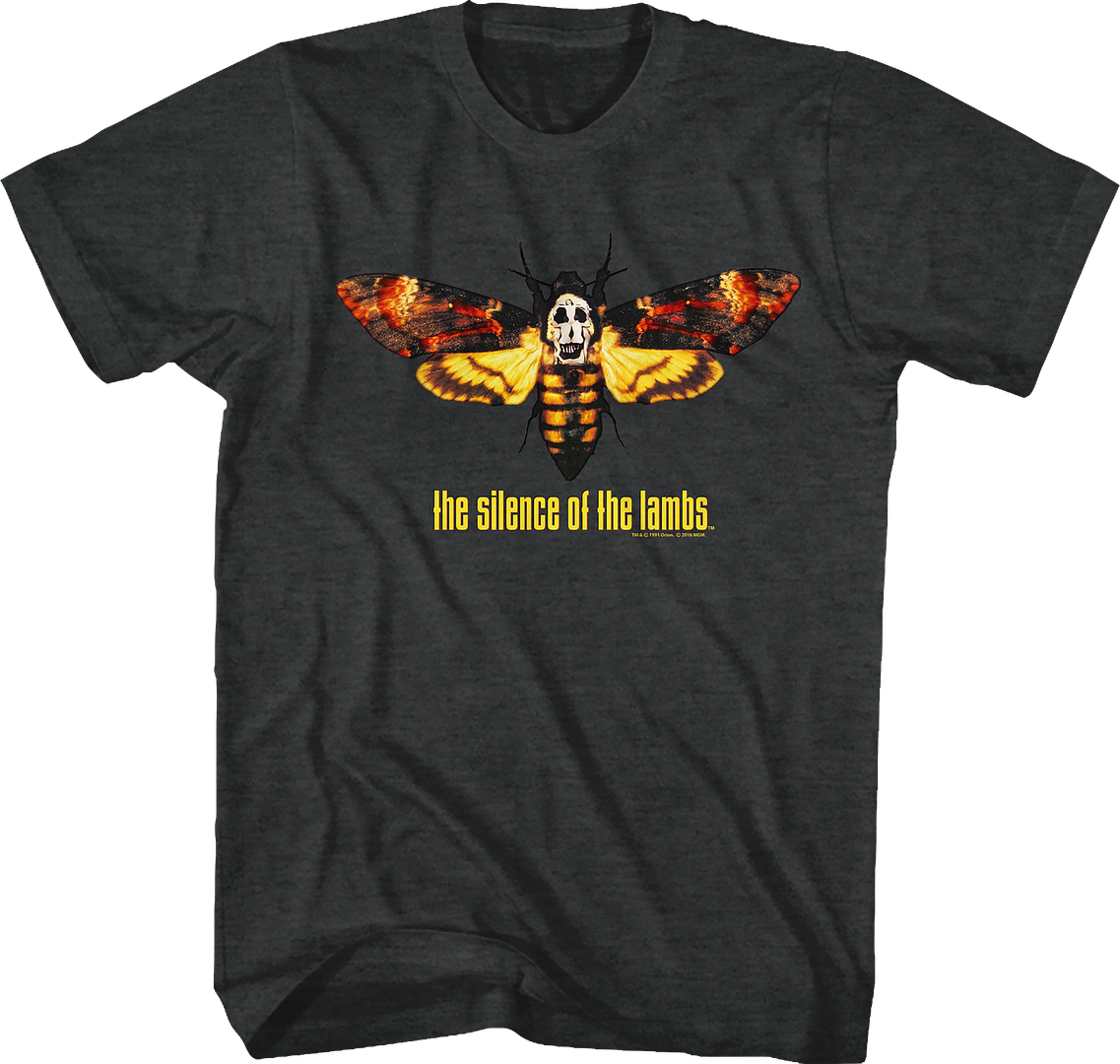 Wholesale Silence of the Lambs Movie Moth Heather Black Adult T-Shirt