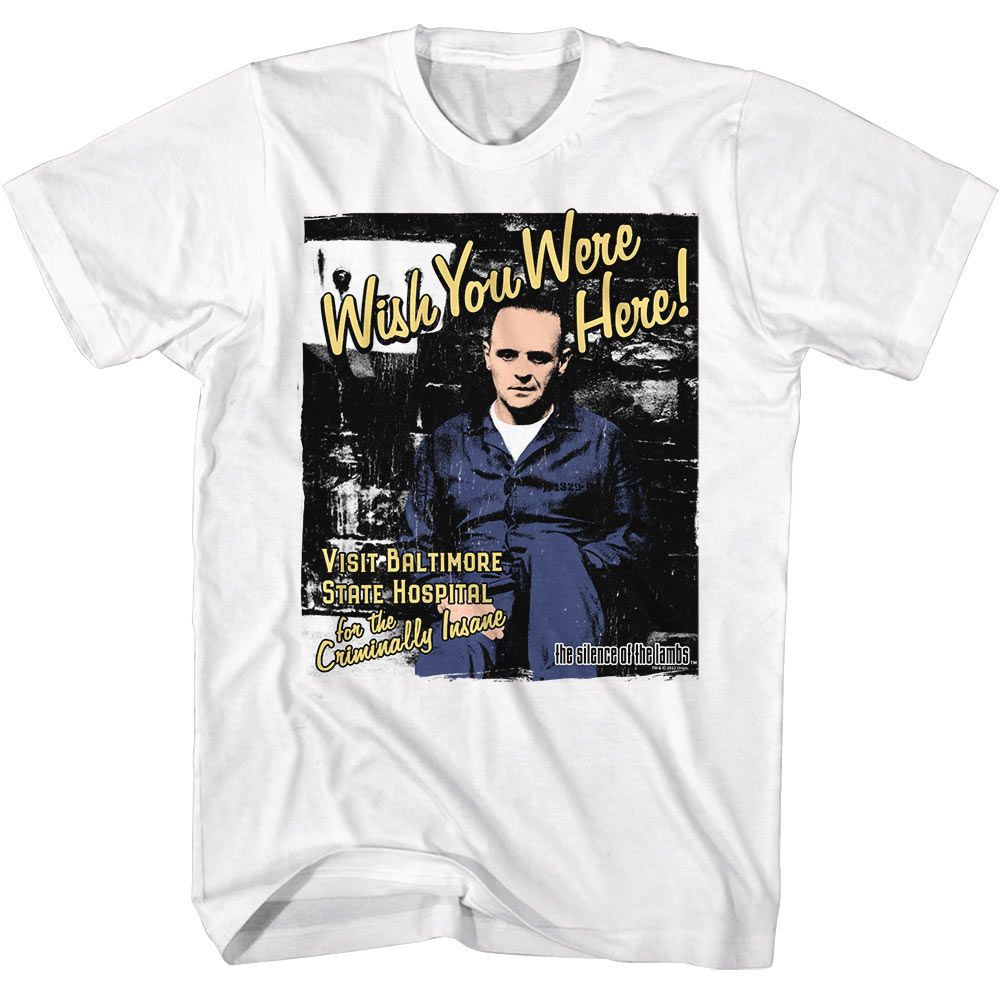 Wholesale Silence of the Lambs Movie Silence Hannibal Cell White Adult T-Shirt