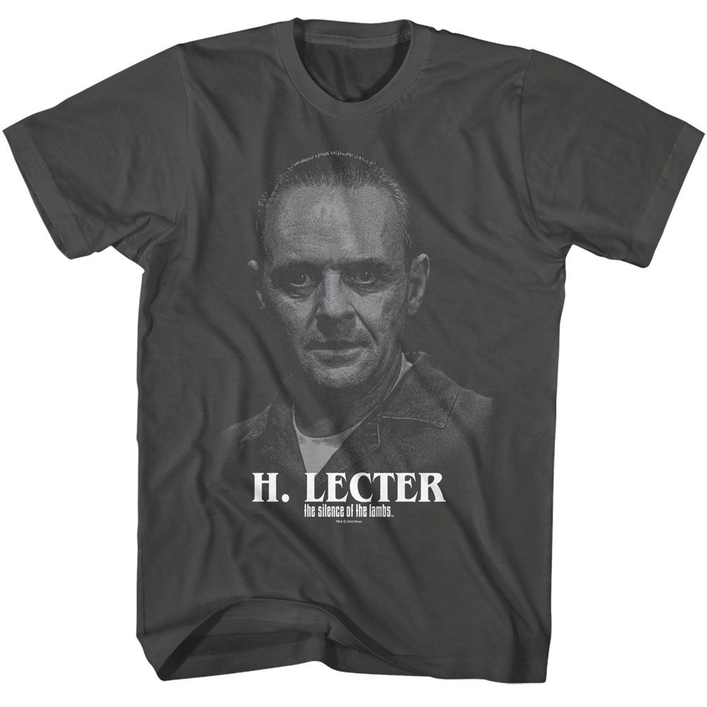 Wholesale Silence of the Lambs Movie Silence H Lecter Portrait Solid Smoke Adult T-Shirt