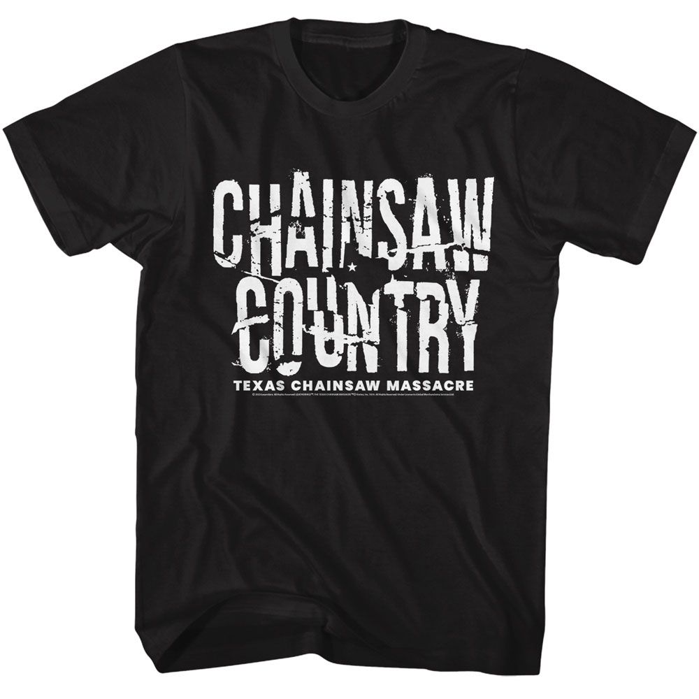 Wholesale Texas Chainsaw Massacre Chainsaw Country Black Adult T-Shirt