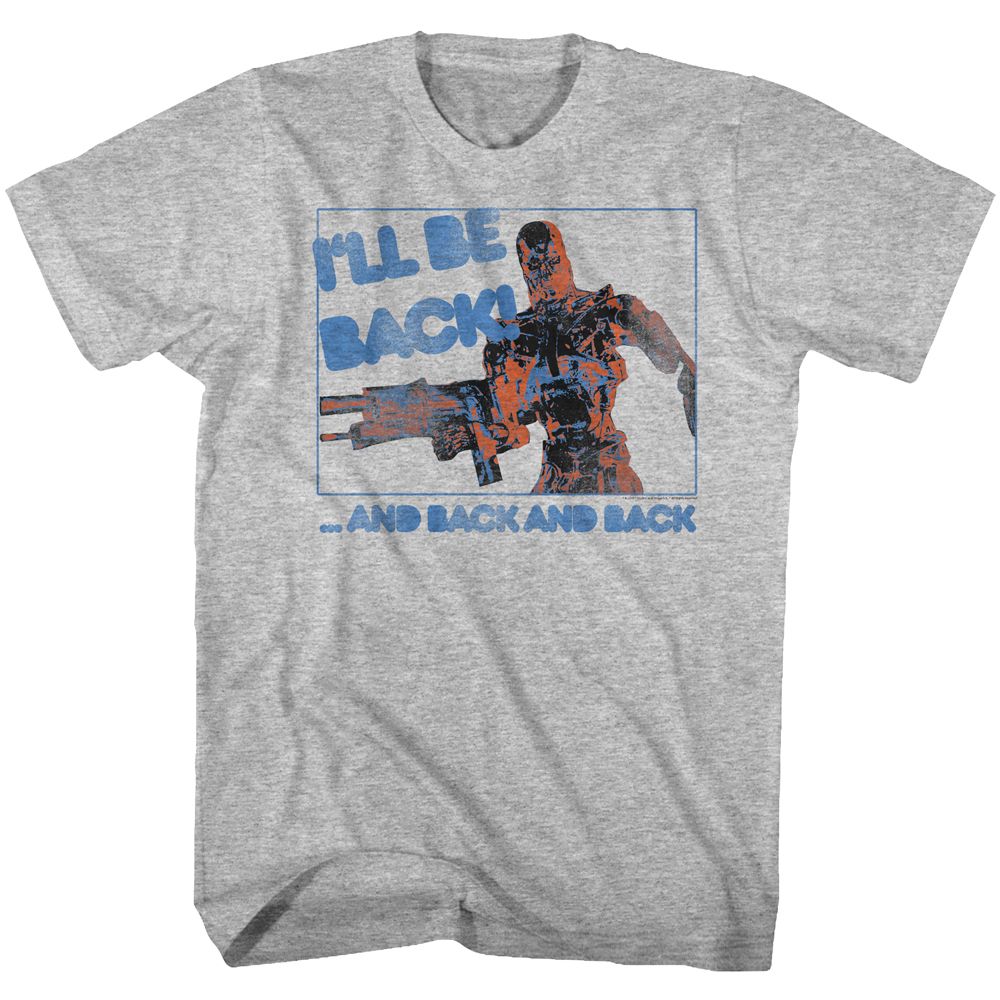 Wholesale Terminator Be Back Heather Gray Adult T-Shirt