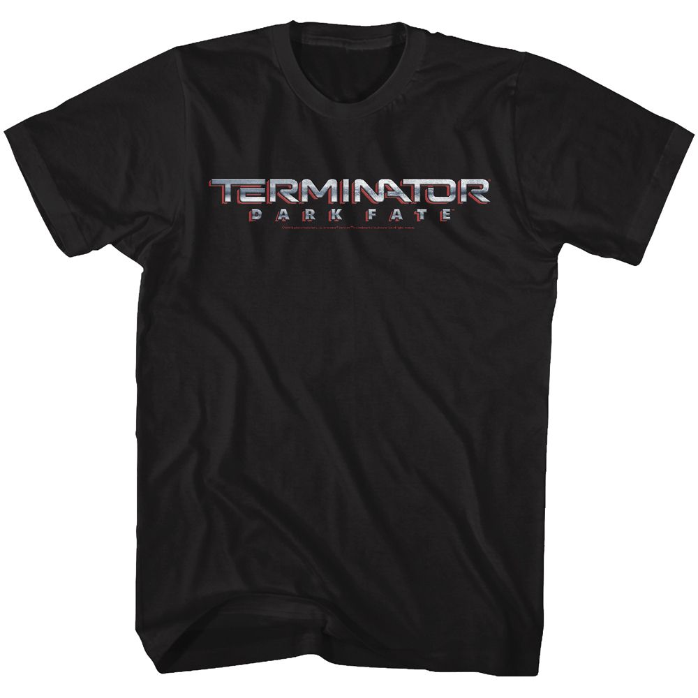 Wholesale Terminator Dark Fate Dark Fate Chrome Logo Black Adult T-Shirt