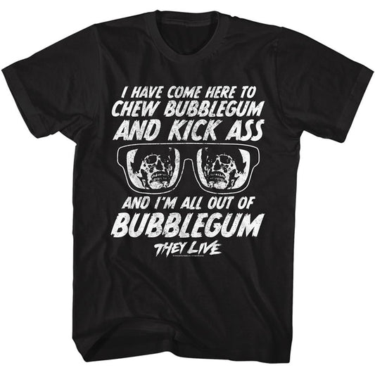 Wholesale They Live Movie Chew Gum Quote Black Adult T-Shirt