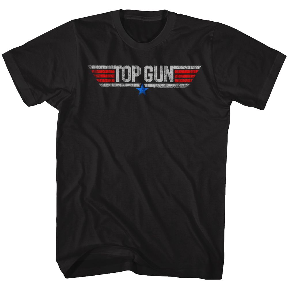 Wholesale Top Gun Movie Logo Black Adult T-Shirt
