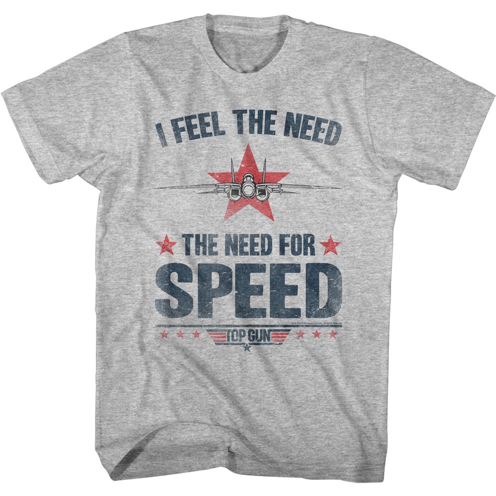 Wholesale Top Gun Movie Needing Speed Heather Gray Adult T-Shirt