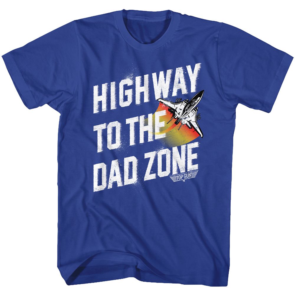 Wholesale Top Gun Movie Hwy to Dad Zone Solid Royal Adult T-Shirt