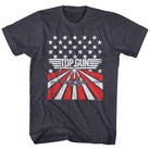Wholesale Top Gun Movie Stars and Stripes Heather Navy Adult T-Shirt