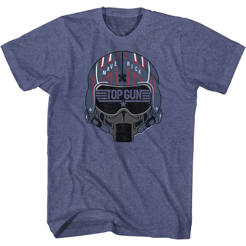 Wholesale Top Gun Movie Maverick Helmet Heather Vintage Blue Adult T-Shirt