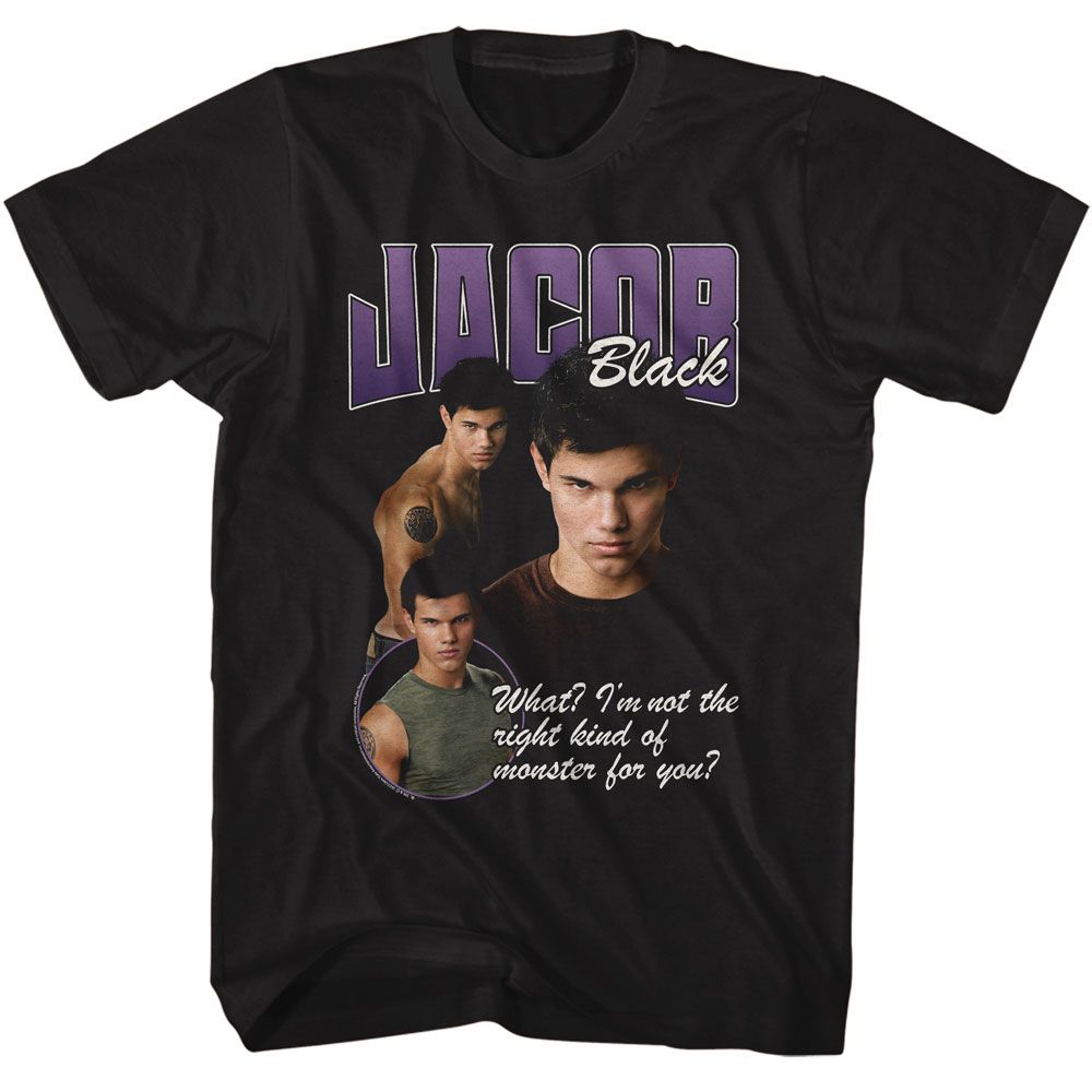 Wholesale Twilight Movie Jacob Right Kind of Monster Black Adult T-Shirt