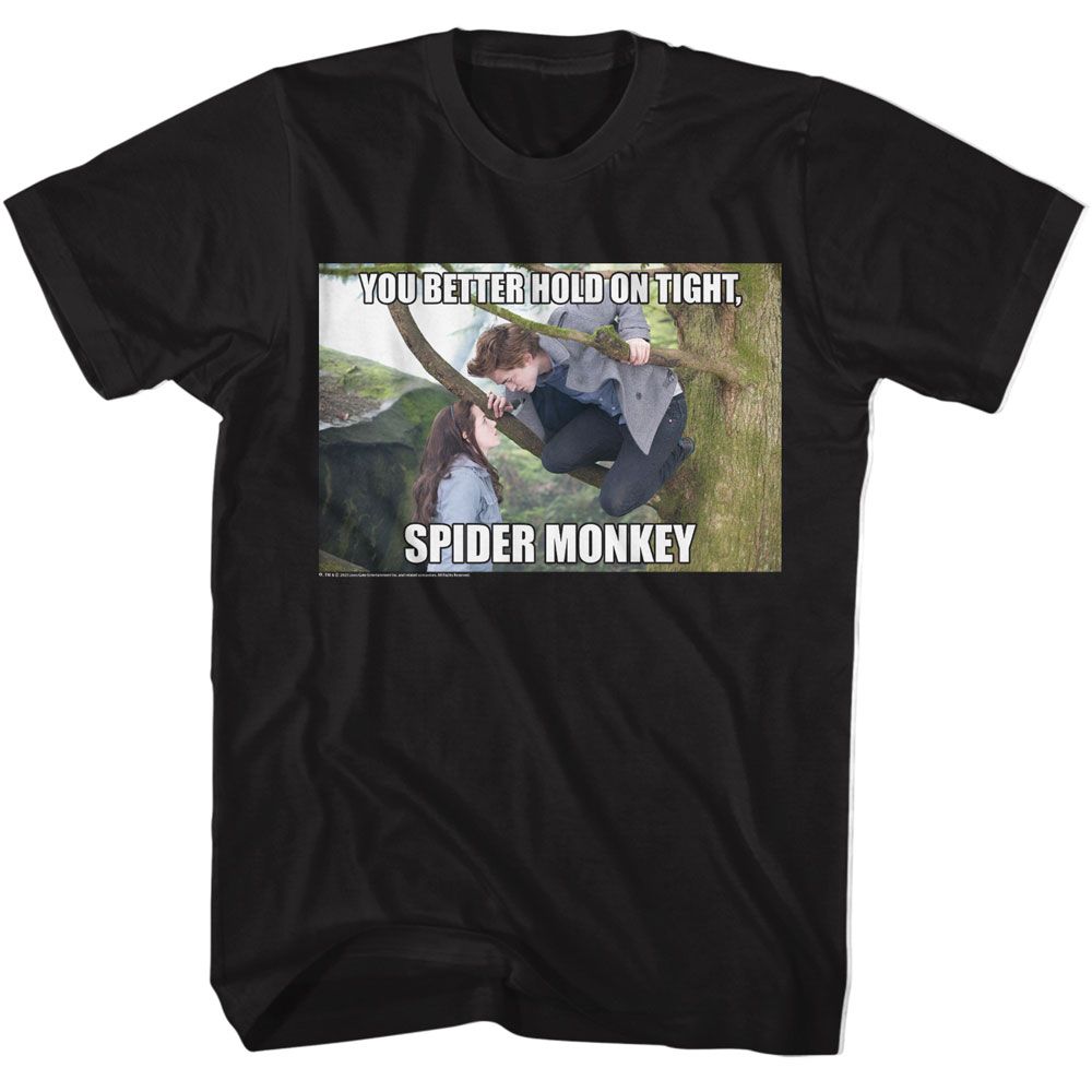 Wholesale Twilight Movie Hold on Tight Spider Monkey Black Adult T-Shirt