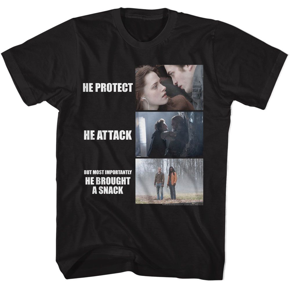 Wholesale Twilight Movie He Protect He Attack Black Adult T-Shirt