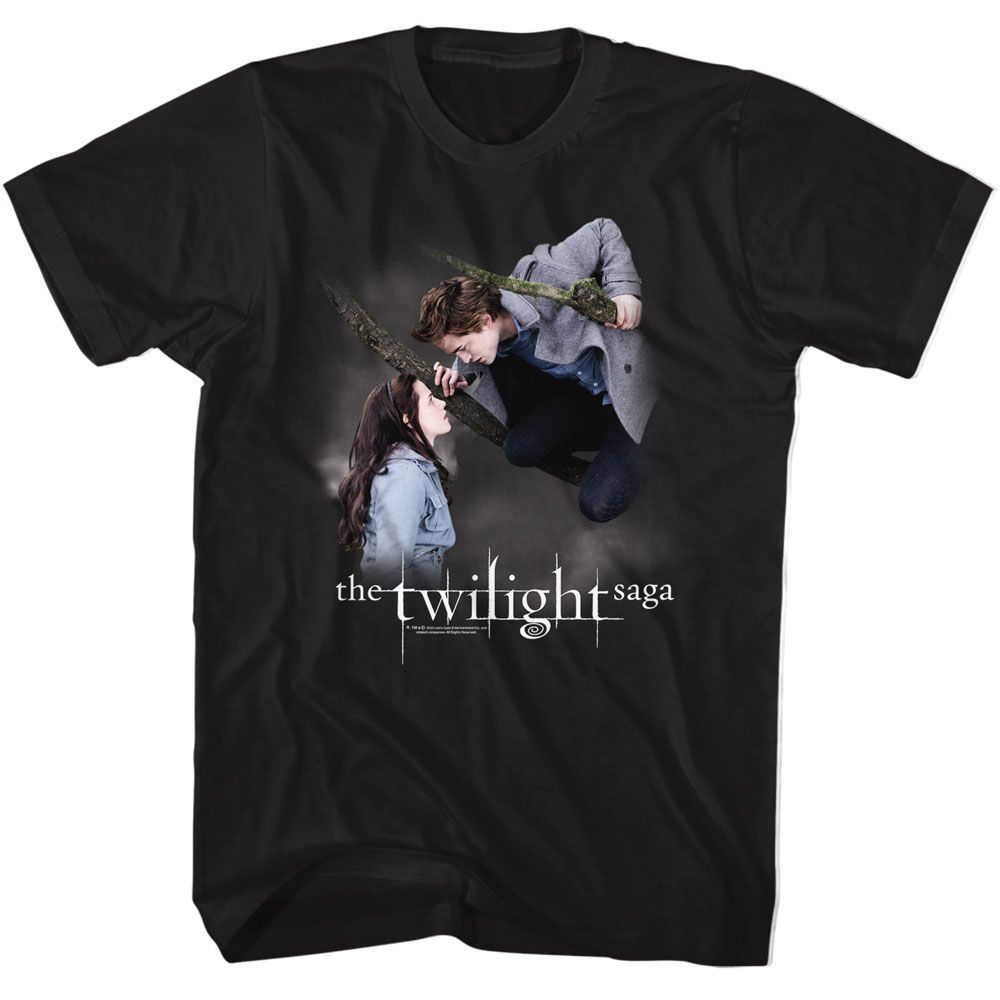 Wholesale Twilight Movie Cloudy Tree Gaze Black Adult T-Shirt