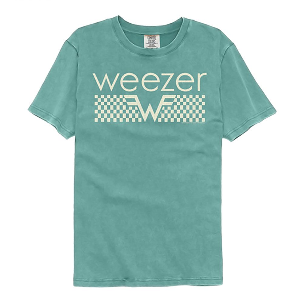 Weezer Band Checkers Seafoam Premium Dye Comfort Colors Band T