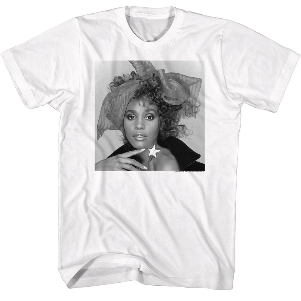 Wholesale Whitney Houston Black and White Bow T-Shirt