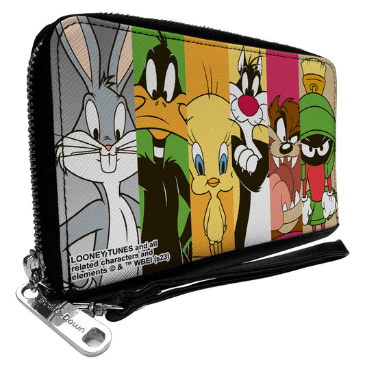 PU Zip Around Wallet Rectangle - Looney Tunes 6-Classic Character Blocks Multi Color